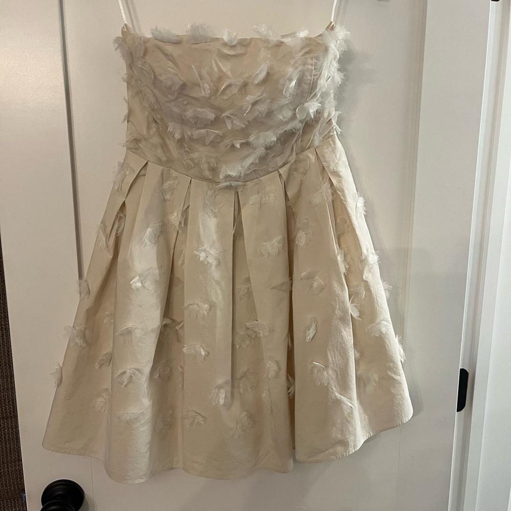 Minuet Petite Cream Feathered Kids Dress